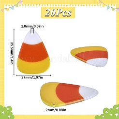ハロウィンアクリルパーツ20個  トウモロコシ  三角形  ダークオレンジ  35.5x27x2mm  穴：1.8mm&nbsp;SACR-SC0001-32
