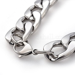 Non-Tarnish Men's 304 Stainless Steel Curb Chain Bracelets&nbsp;BJEW-G618-01P