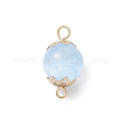 Dyed Natural Selenite Round Connector Charms&nbsp;PALLOY-JF04271