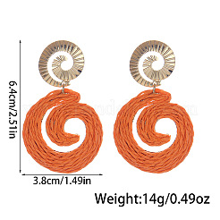 Vortex Spiral Alloy Raffia Dangle Stud Earrings&nbsp;FS-WGF6AA0-03