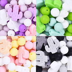 Cactus/Round Silicone Beads&nbsp;SIL-YW0001-50D