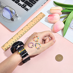 6Pcs 2 Styles Alloy & Glass Beaded Decorative Rings for Smartwatch Band&nbsp;AJEW-CP0009-95