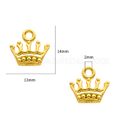 亜鉛合金のチャーム  鉛フリー＆カドミウムフリー  クラウン形状  ゴールドカラー  13x14x3mm  穴：2mm&nbsp;PALLOY-YW0001-13G-RS