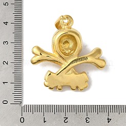 PVD真空メッキ304ステンレスペンダント  ゴールドカラー  スカルチャーム  35.5x35x12mm  穴：10x4.5mm&nbsp;STAS-B069-47B-G