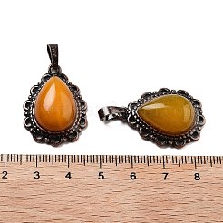 Natural White Jade Teardrop Pendants&nbsp;G-K363-01R-24