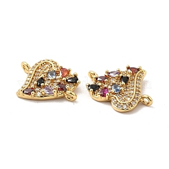 Brass Micro Pave Cubic Zirconia Connector Charms&nbsp;KK-H441-58G