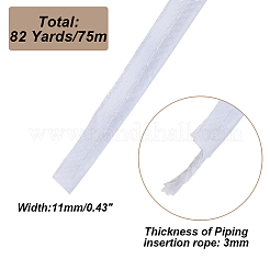 75mポリエステルリボン  衣類用アクセサリー  ホワイト  3/8インチ（11mm）  約82.02ヤード（75m）/セット&nbsp;OCOR-AR0001-87A