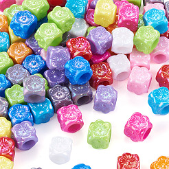 100Pcs Pearlized UV Plating Opaque Acrylic European Beads&nbsp;SACR-TA0001-77A