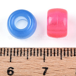 透明蓄光アクリルビーズ  カラスビーズ  ポニービーズ  暗闇で光る  ロンデル  ミックスカラー  9x6mm  穴：3.8mm&nbsp;OACR-N137-33