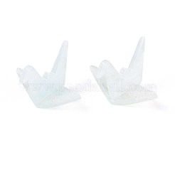 不透明なアクリルビーズ  折り鶴  グリッターパウダー付き  紺碧  20x34x25mm  穴：1.2mm&nbsp;BACR-T001-12C