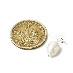 Grade B Natural Cultured Freshwater Pearl Charms&nbsp;X-PALLOY-JF01497-03