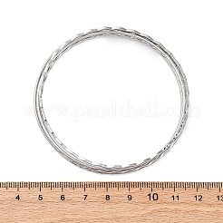 女性用304ステンレススチールバングルセット5個  ステンレス鋼色  1~2.2mm  内径：2-1/2インチ（6.45~6.5cm）&nbsp;BJEW-S162-01B-P