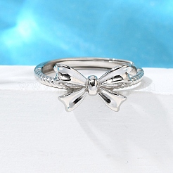 Rhodium Plated 925 Sterling Silver Adjustable Rings&nbsp;RJEW-D300-01P