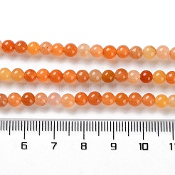 天然石レッドアベンチュリンビーズ連売り  ラウンド  4mm  穴：0.8mm  約86個/連  15.16インチ（38.5cm）&nbsp;X-G-L609-A02-03