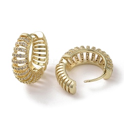 Brass Micro Pave Cubic Zirconia Hoop Earrings&nbsp;EJEW-H308-03G