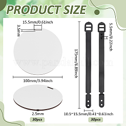 PVCラウンドラゲッジタグ  スーツケースの名札ホルダー  ホワイト  100x2.5mm  穴：15.5x3.5mm&nbsp;DIY-WH0899-281