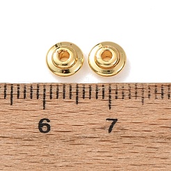 真鍮ビーズ  ラウンド  カドミウムフリー＆鉛フリー  ラックめっき  長持ちメッキ  18KGP本金メッキ  6x2.8mm  穴：1.6mm&nbsp;KK-D259-01B-G