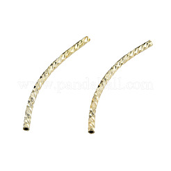真鍮製カーブチューブビーズ  ニッケルフリー  14KGP本金メッキ  30x5.5x2mm  穴：1.2mm&nbsp;KK-N259-38B-01