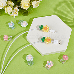 4 Bags 4 Styles Flower TPU Charger Cord Protector&nbsp;DIY-OC0014-30