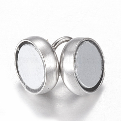 コラム真鍮製ループ付きマグネットクラスプ  鉛フリー＆ニッケルフリー＆カドミウムフリー  プラチナ  11x6mm  穴：2mm&nbsp;KK-M064-P-NR