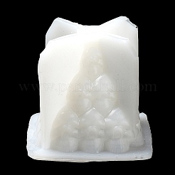 DIY 3D ハロウィーン スカル ピラミッド キャンドル 食品グレード シリコン像型  肖像彫刻 肖像彫刻 香り付きキャンドル作り  ホワイト  9x9x8cm  内径：7.25x7x6.45のCM&nbsp;SIMO-B007-01