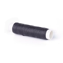 ラウンドワックスポリエステルツイストコード  マイクロマクラメコード  皮革プロジェクト用  製本  ブラック  0.65mm  約21.87ヤード（20m）/ロール&nbsp;YC-L003-D-10