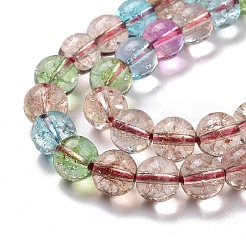 Crackle Glass Round Bead Strands&nbsp;CCG-C001-01B-01