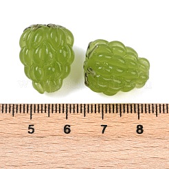 手作りランプワークビーズ  ブドウ  黄緑  19x15mm  穴：1.2mm&nbsp;LAMP-S070-03A