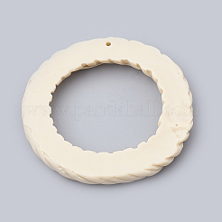 樹脂チャーム  模造ラタン編み風  リング  古いレース  43x5mm  穴：1mm&nbsp;RESI-N014-06B