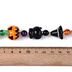 Halloween Theme Handmade Lampwork Beads Strands&nbsp;LAMP-N028-17A