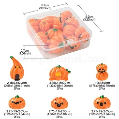 12Pcs 6 Styles Autumn Opaque Resin Pumpkin Cabochons&nbsp;RESI-YW0001-36