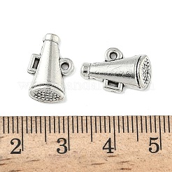 チアリーダーメガホンチベットスタイル合金ペンダント  トランペットスピーカーチャーム  アンティークシルバー  16x10.5x2.8mm  穴：1.2mm&nbsp;TIBEP-NH0001-01C-AS