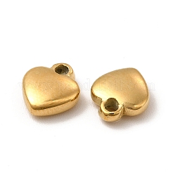 イオンプレーティング（IP）304ステンレススチールチャーム  ハートチャーム  18KGP本金メッキ  7.5x6x2mm  穴：1.2mm&nbsp;STAS-A070-36G