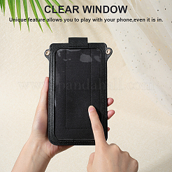 PUイミテーションレザークロスボディバッグ  レディースバッグ  長方形  ブラック  19.3x12.5x1.2cm&nbsp;AJEW-WH20020-059C