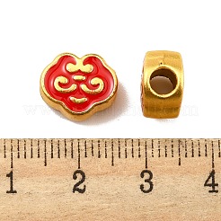 CCBプラスチックヨーロピアンビーズ  大穴ビーズ  エナメルスタイル  雲  レッド  10x11.5x6mm  穴：4mm&nbsp;CCB-P015-07G-01