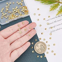 304ステンレススチールビーズキャップ  花弁のない  ゴールドカラー  4x1.5mm  穴：0.8mm  150pc&nbsp;STAS-UN0013-67G