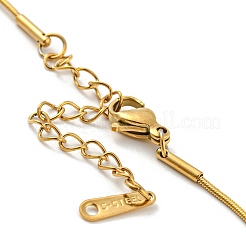 Ion Plating(IP) 304 Stainless Steel Heart Pendant Necklace with Round Snake Chains for Women&nbsp;NJEW-G085-13G