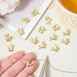 15Pcs Brass Horse Charms&nbsp;KK-SZ0007-45