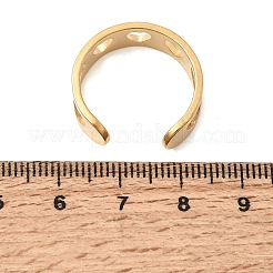 女性用304ステンレススチールカフオープンリング  ハート  イオンプレーティング（ip）  ゴールドカラー  7mm  usサイズ9 3/4(19.5mm)&nbsp;SA-CBA82C8-20G