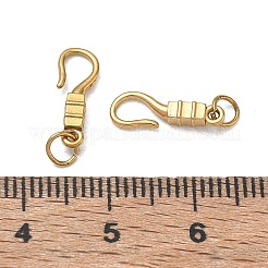 304ステンレススチールSフック留め具  丸カン付き  イオンプレーティング（ip）  長持ちメッキ  18KGP本金メッキ  14x5x2.5mm  穴：3mm&nbsp;SA-CBAF1D5-21G