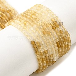 天然シトリン（加熱）ビーズ連売り  グラデーションカラー  多面カット  グレードAA  ラウンド  2mm  穴：0.5mm  約172個/連  38cm&nbsp;G-G259-D03-2mm