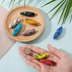8Pcs 8 Colors Handmade Gold Sand Lampwork Beads Strands&nbsp;LAMP-TA0002-26