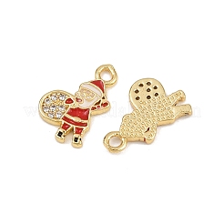 Brass Micro Pave Cubic Zirconia Charms&nbsp;KK-Z129-01G-04