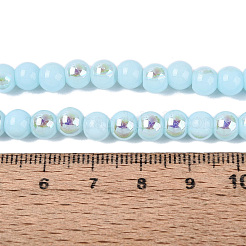 Electroplate Opaque Glass Beads Strands&nbsp;EGLA-Q132-6MM-01C-12