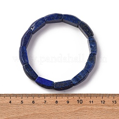 天然ラピスラズリビーズストレッチブレスレット女性男性用  竹  染め  内径：2-3/8インチ（6.15cm）  ビーズ：10.5~11x16.5~17.5x6.5~7mm&nbsp;BJEW-C097-02A-09