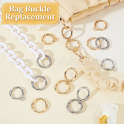 20Pcs 4 Styles Zinc Alloy Spring Gate Rings&nbsp;FIND-GA0007-10