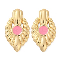 304 Stainless Steel Enamel Stud Earrings for Women&nbsp;EJEW-U046-05G