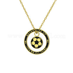 304 Stainless Steel Enamel Sport Football Pendant Necklaces&nbsp;WGDDA99-03