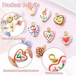 8Pcs Handmade Porcelain Pendants&nbsp;PALLOY-SW00126
