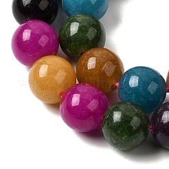 天然石ホワイトジェイドビーズ連売り  染め  ラウンド  ミックスカラー  8mm  穴：0.7mm  約48~50個/連  14.72~14.96''（37.4~38センチメートル）&nbsp;G-H348-8mm-03